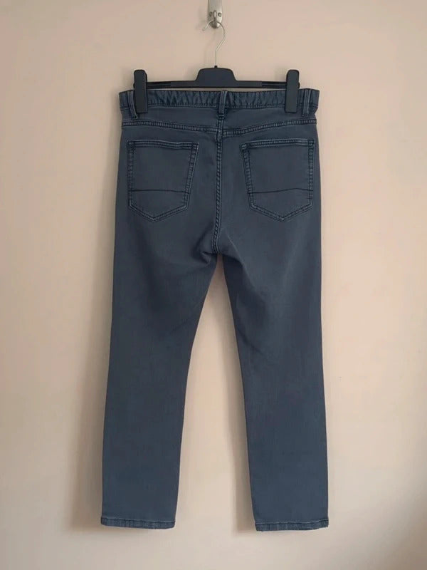 F&F Men's Bluey Grey Slim Leg Cotton Blend Denim Jeans W34 L32