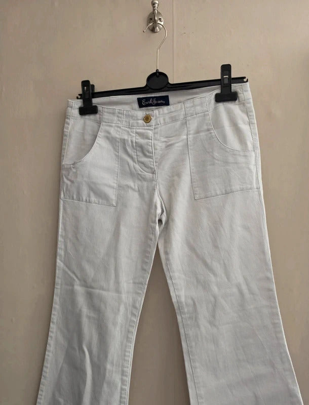 Earl Jean White Mid-Rise Flared Leg Jeans W27 Size 8