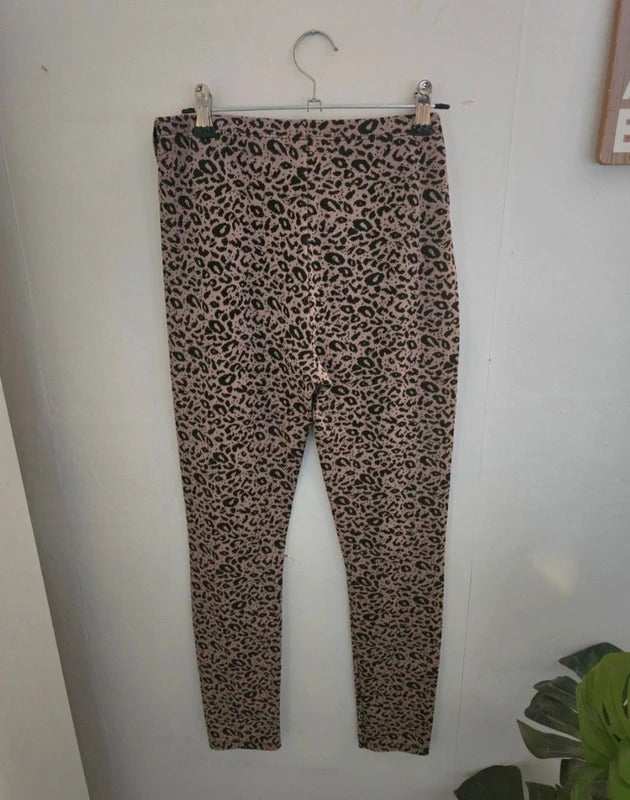Matalan Girls Brown Animal Print Leggings Age 12-13years