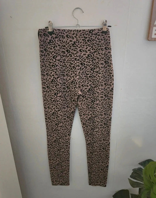 Matalan Girls Brown Animal Print Leggings Age 12-13years