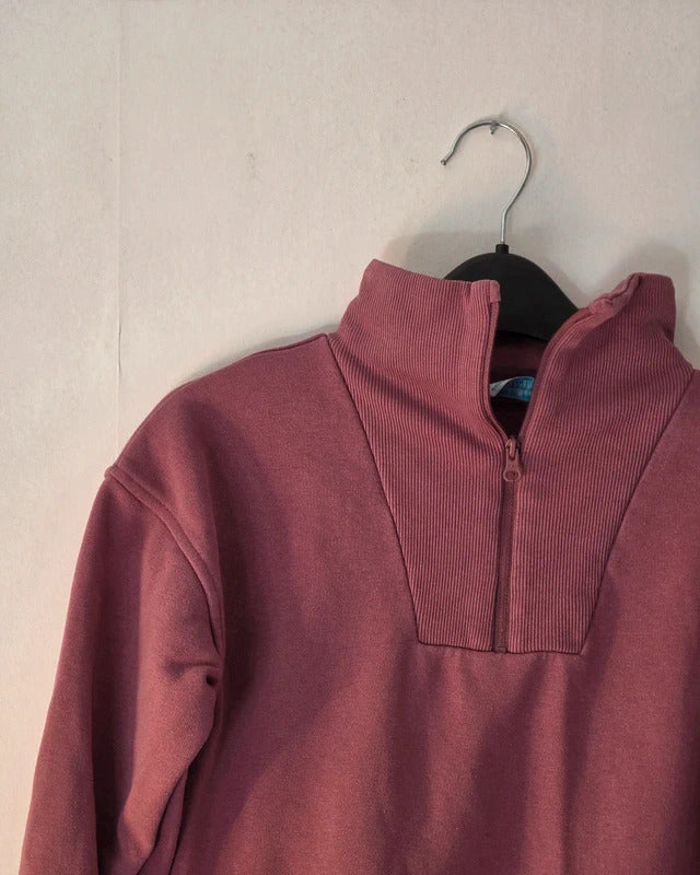 Primark Kids Dusky Pink Quarter Zip Sweatshirt Jumper Age 5-6 Years