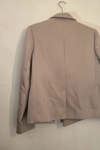 Next Beige Double Breasted Oversized Boxy Blazer Jacket Size 12
