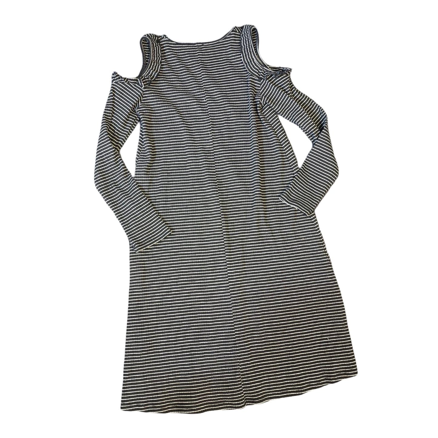 River Island Girls Black & White Striped Cold Shoulder Dress – Age 11–12 Years