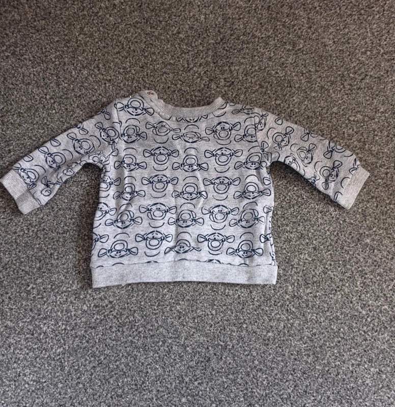 George Baby Boys Grey Disney Tigger Print Sweatshirt Jumper – 3–6 Months