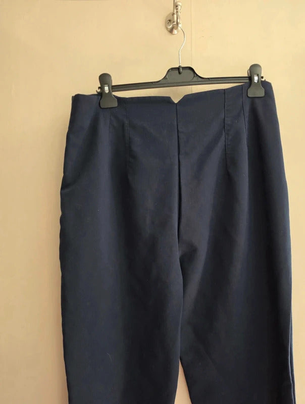 Zara Navy High-Waisted Slim Leg Tailored Trousers Size XXL Size 16–18