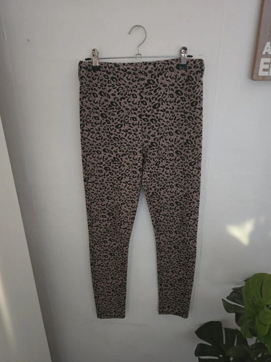Matalan Girls Brown Animal Print Leggings Age 12-13years