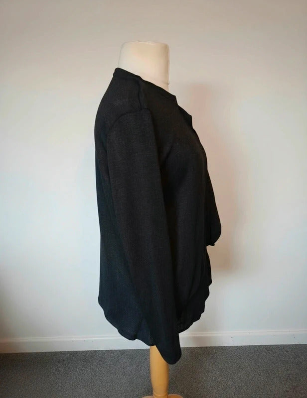 Blooming Marvellous Black Glitter Ruffle Maternity Nursing Jumper M Size 12-14