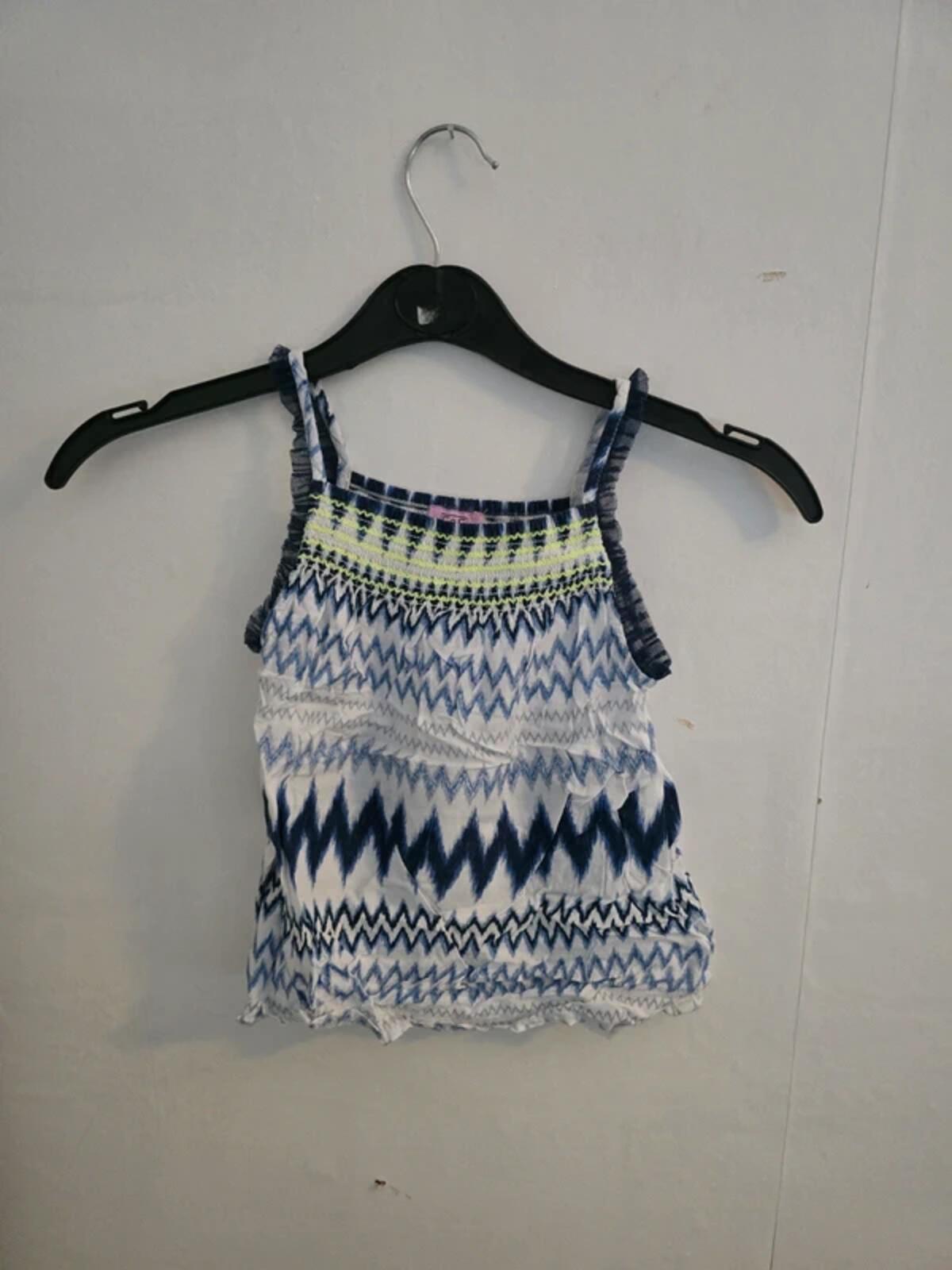 F&F blue & white patterned cami top girls 3-4years