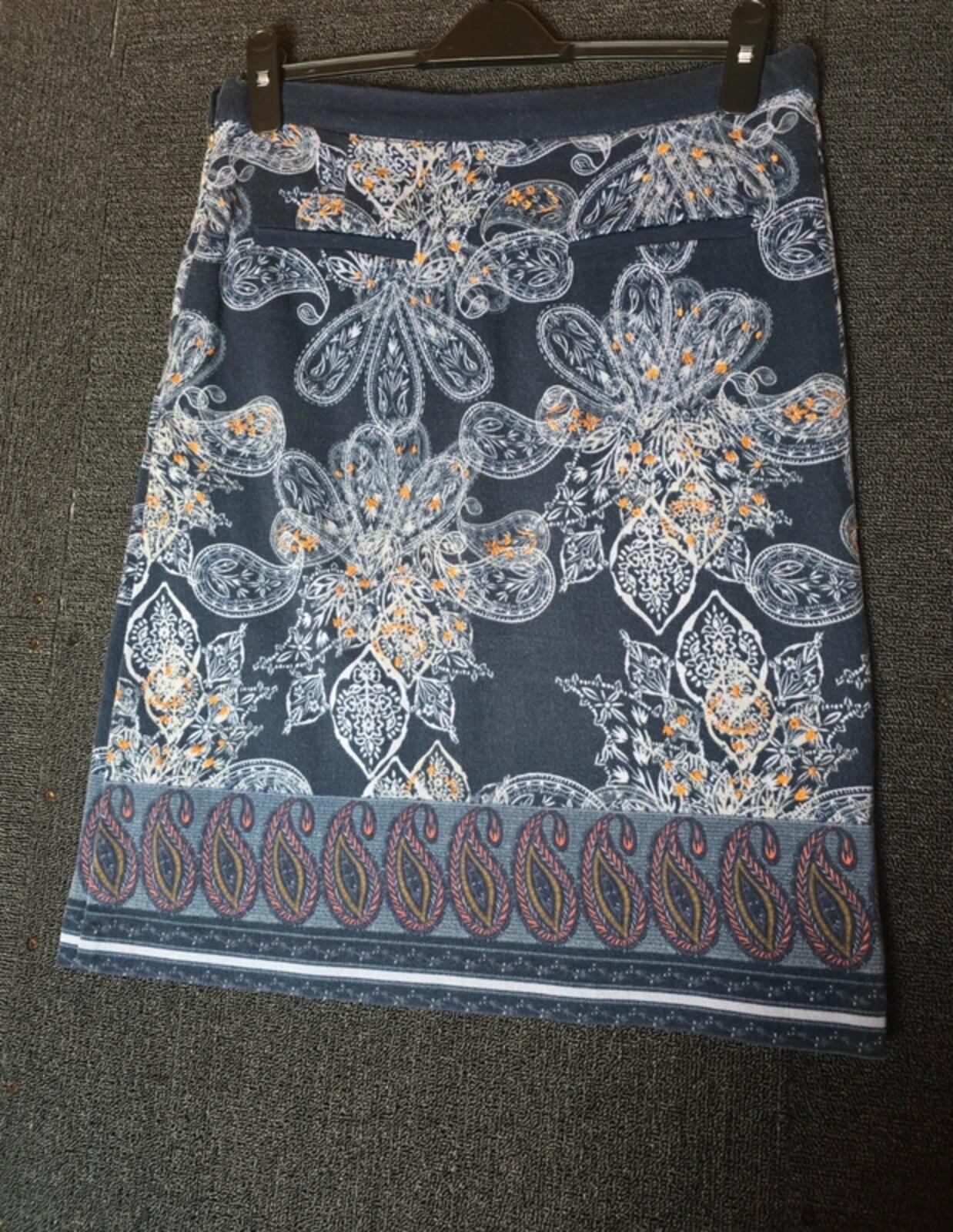 White Stuff navy floral skirt A-line size 10