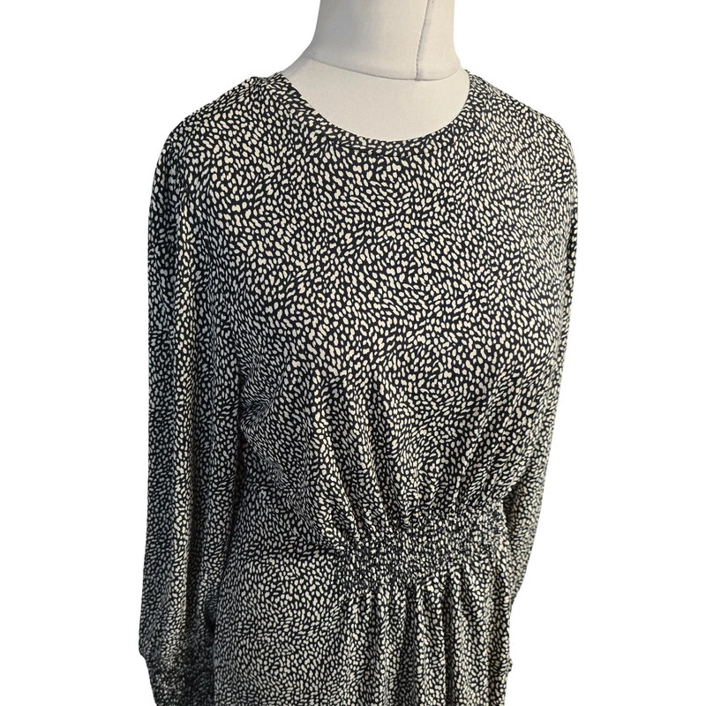 Tu Black & Cream Top Size 16 Animal Print Causal New