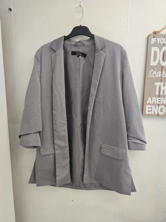 Next Tailoring Metallic Grey Blazer - Size 8