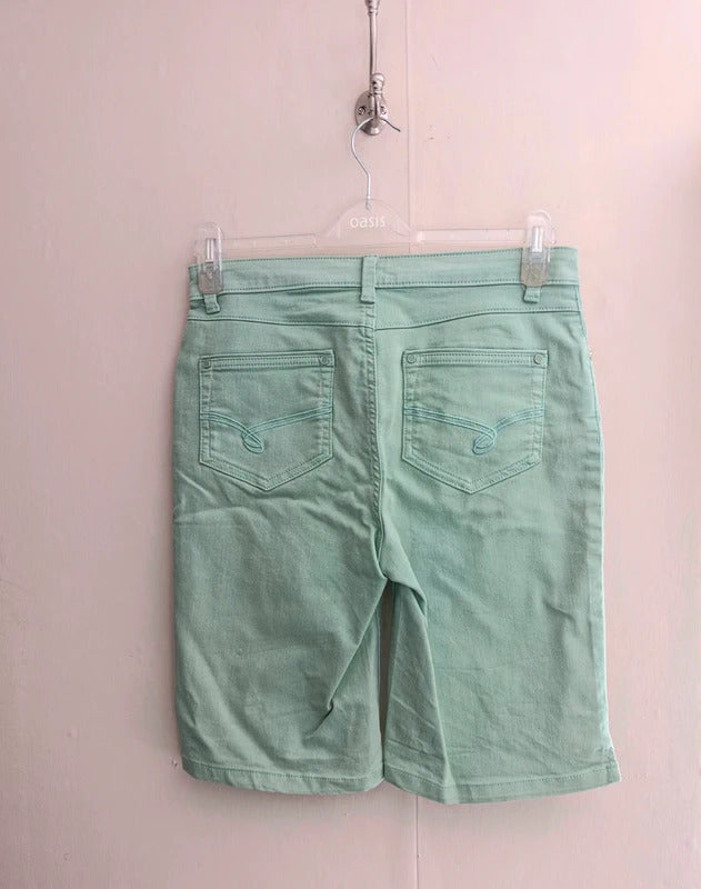 Marks & Spencer Per Una Mint Green Denim Shorts Size 10