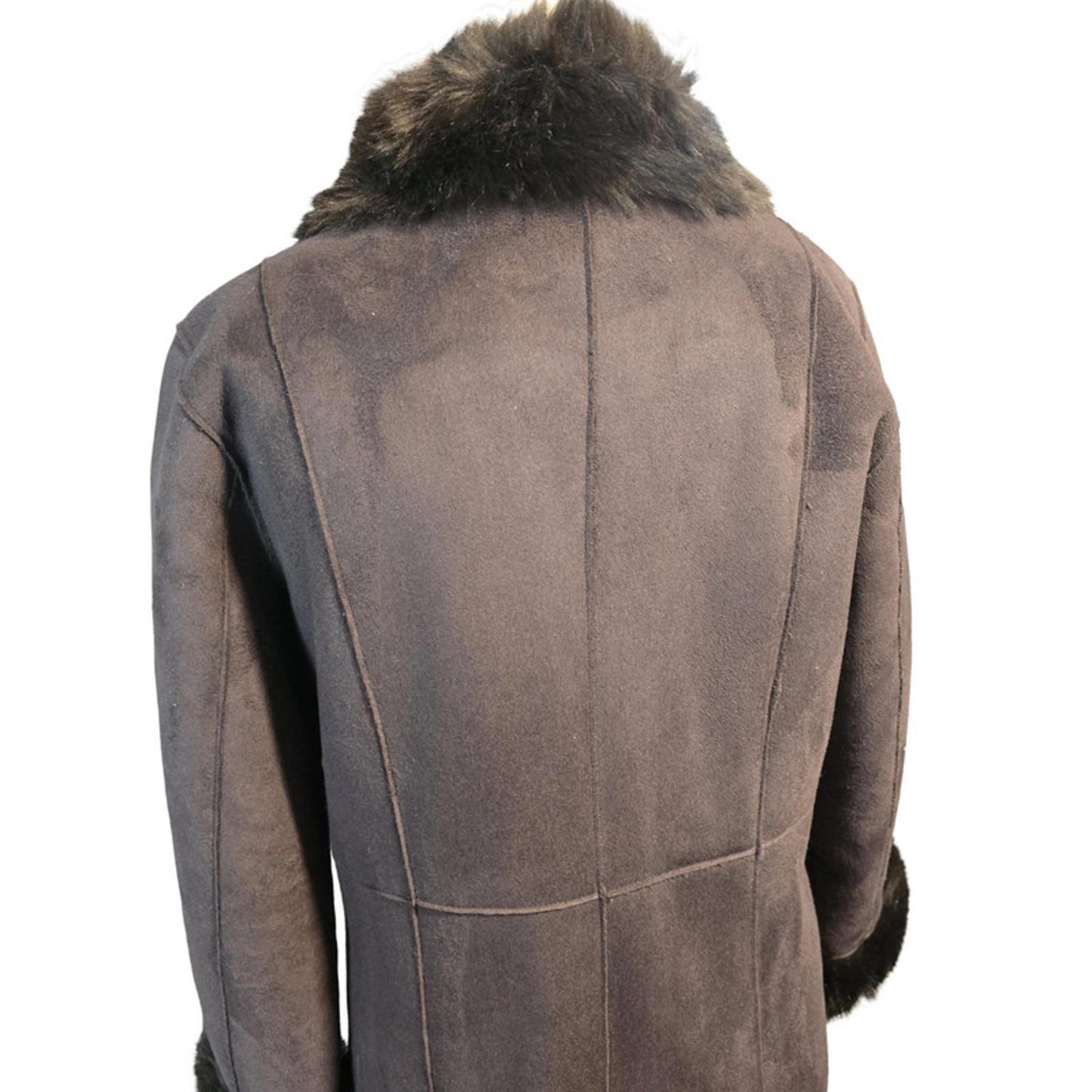 Dennis by Dennis Basso Long Faux Fur Coat Brown Size S Winter