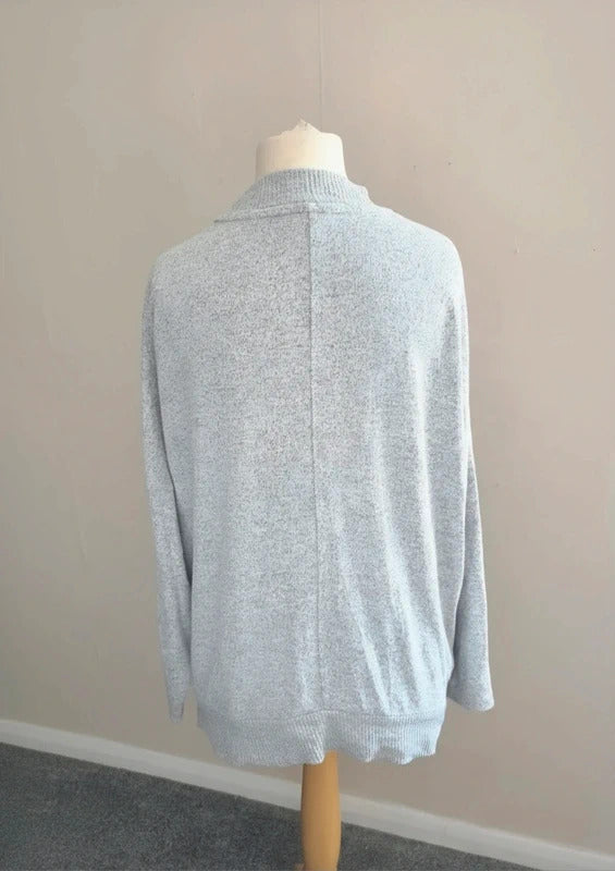 Next Soft Grey Marl Relaxed Fit Long-Sleeved Jumper  M  Size 12-14