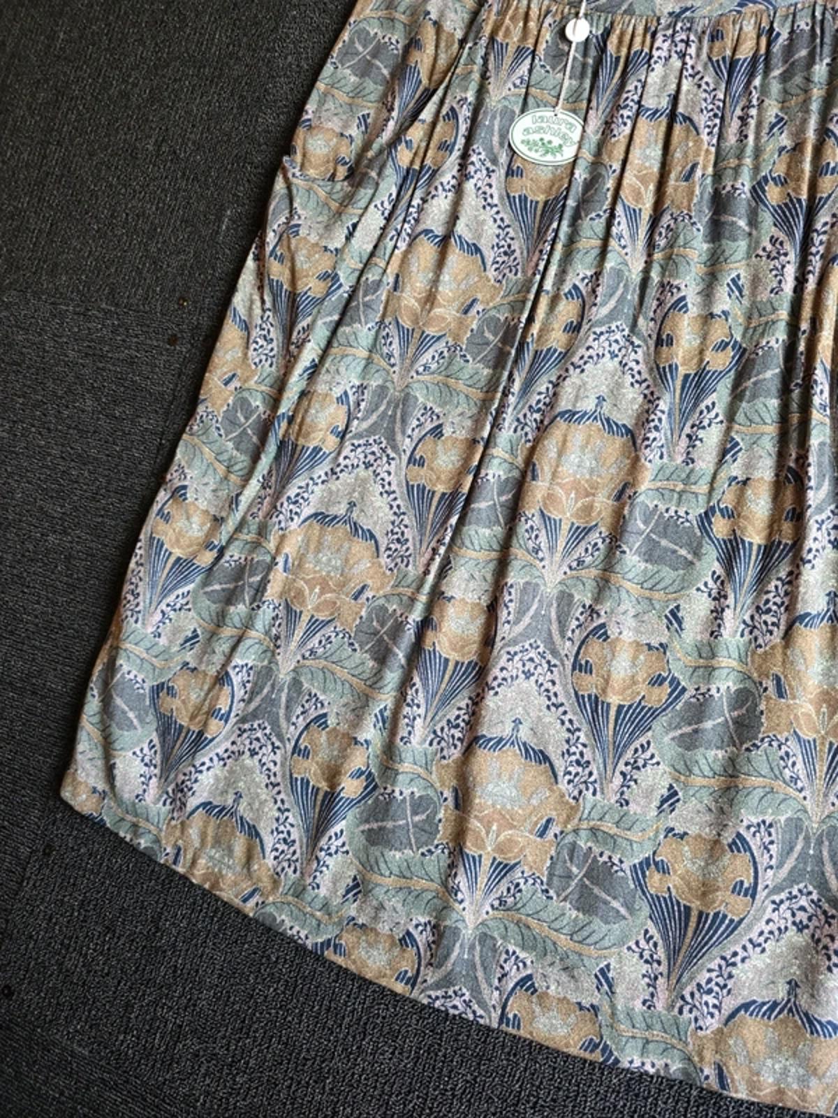 Laura Ashley Floral Skirt Green Grey Multicolour Size 12 Lined Pockets