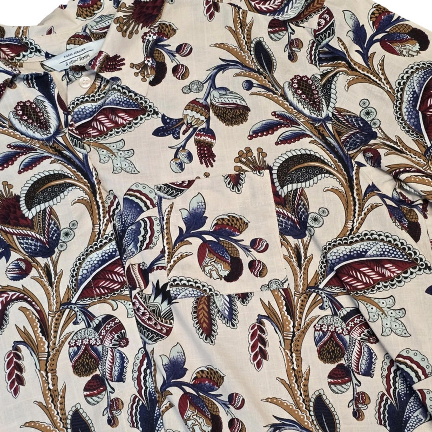 & Other Stories Floral Shirt Beige Size 10 Work Causal