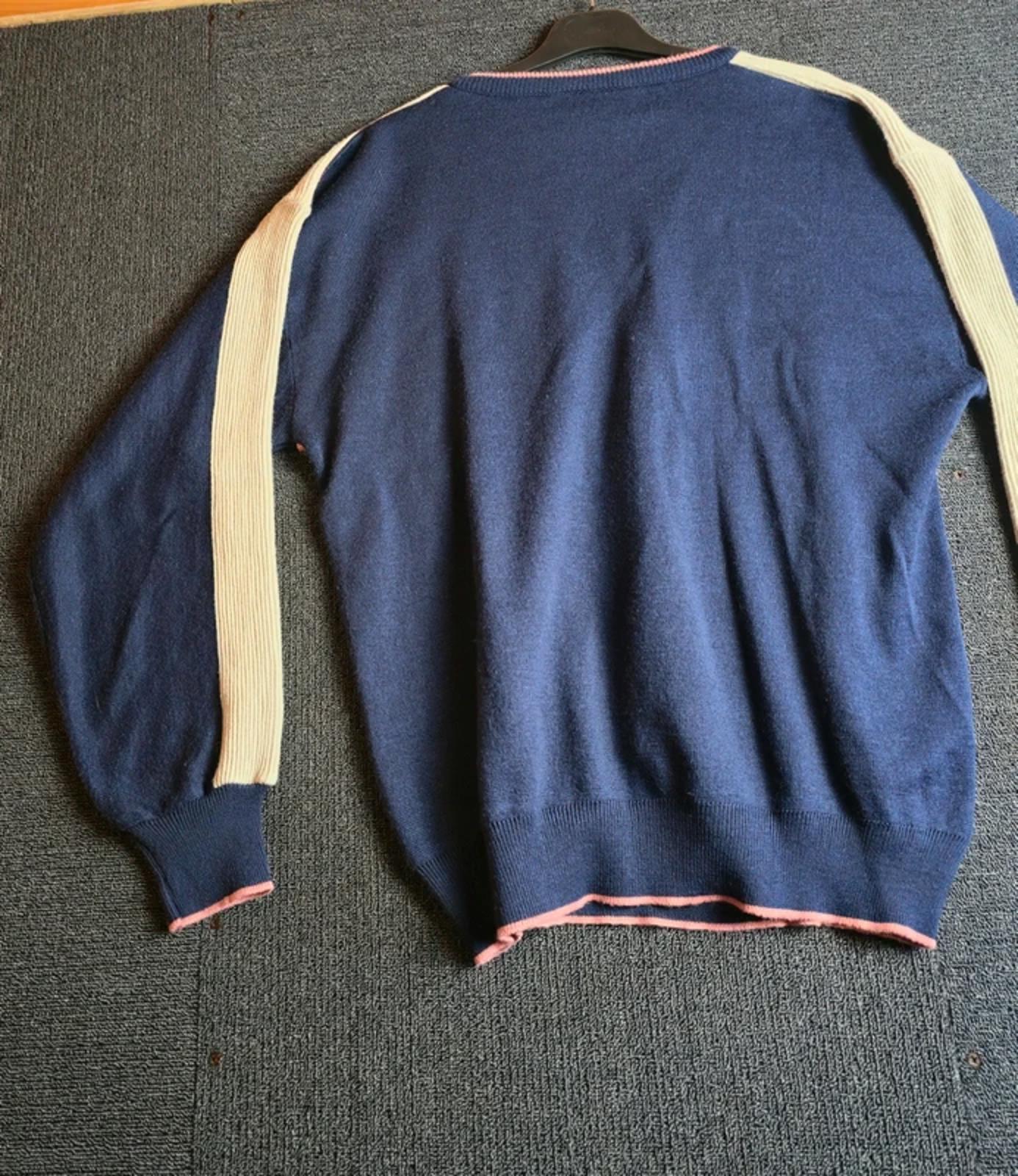 Vintage Gabicci Knit Jumper XL Retro V Neck Wool Blend Made in Italy