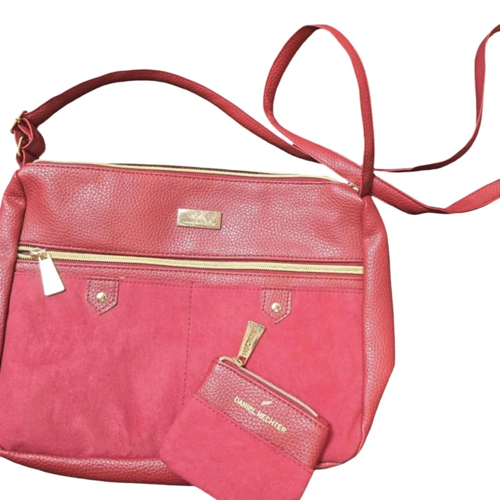 Daniel Hechter Red Crossbody Bag Faux Leather With Coin Purse