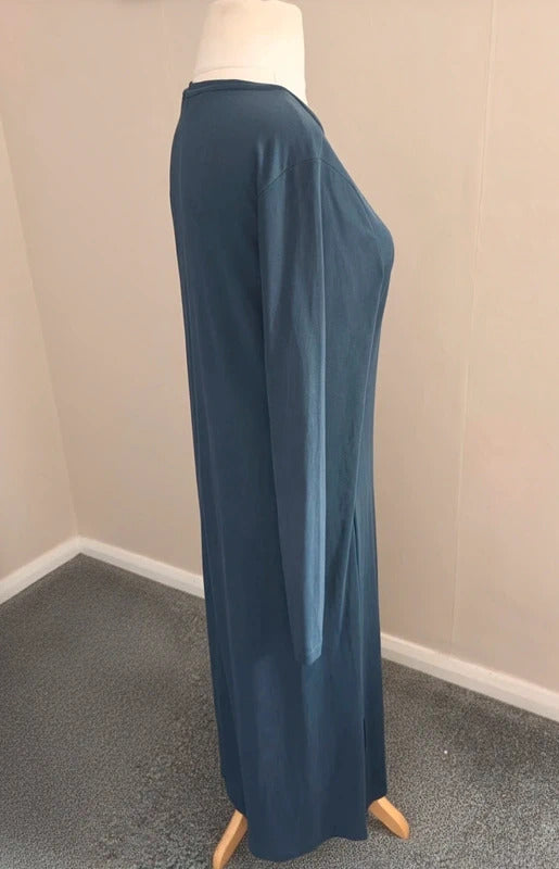 Next Navy Blue Long-Sleeved Side-Slit A-Line Maxi Dress Size 12