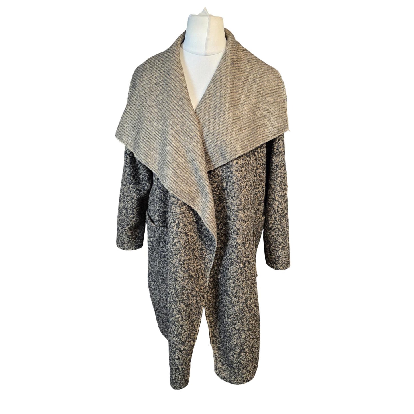 Brown Knit Coat One Size Wrap Oversized Causal  Made in Italy