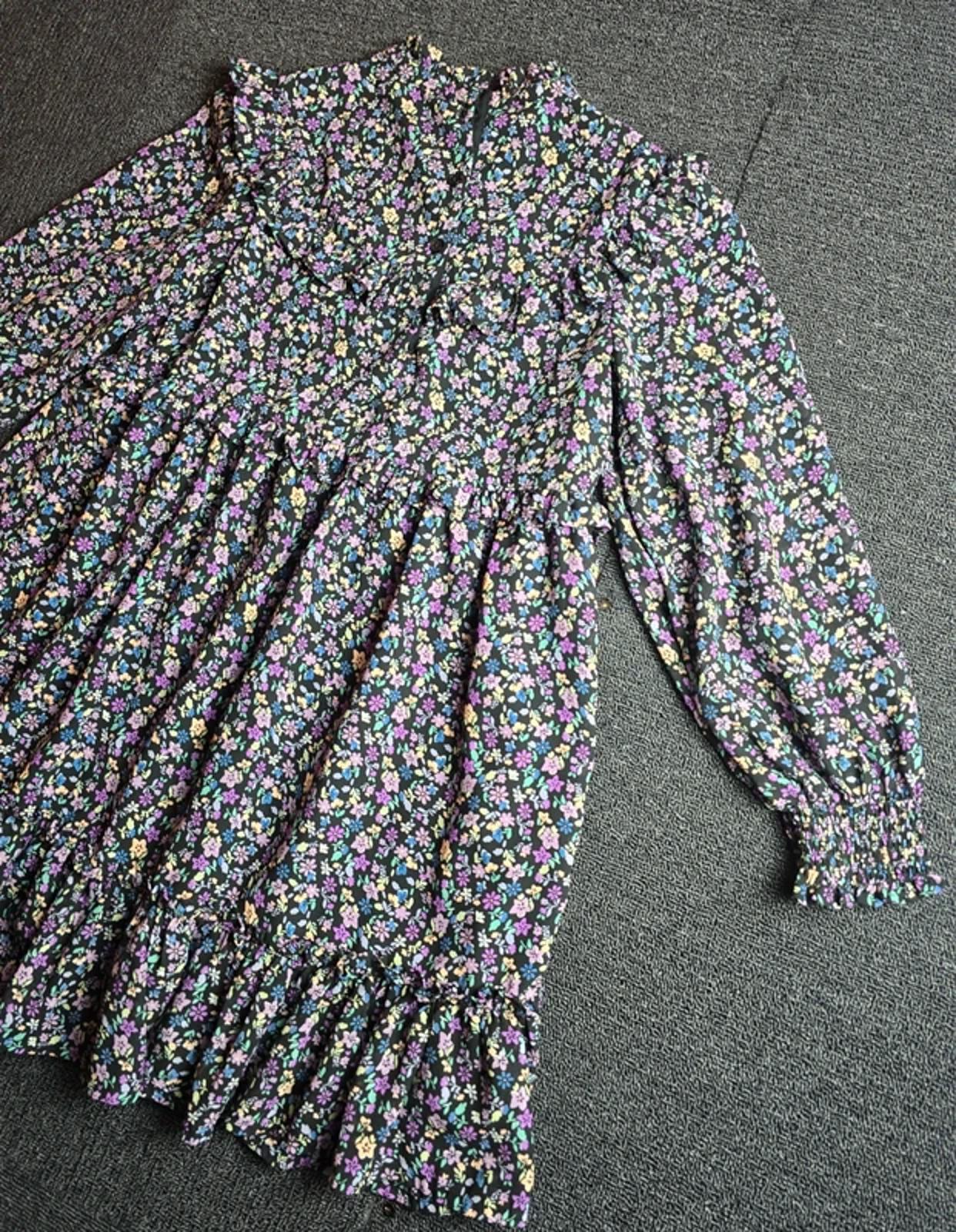 Black Floral Dress Age 10-11 years Girls Smart Causal M&S