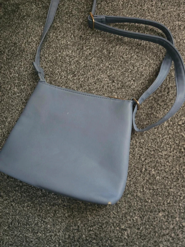 Moda Nova Light Blue Zip Crossbody Shoulder Bag Handbag Adjustable Strap