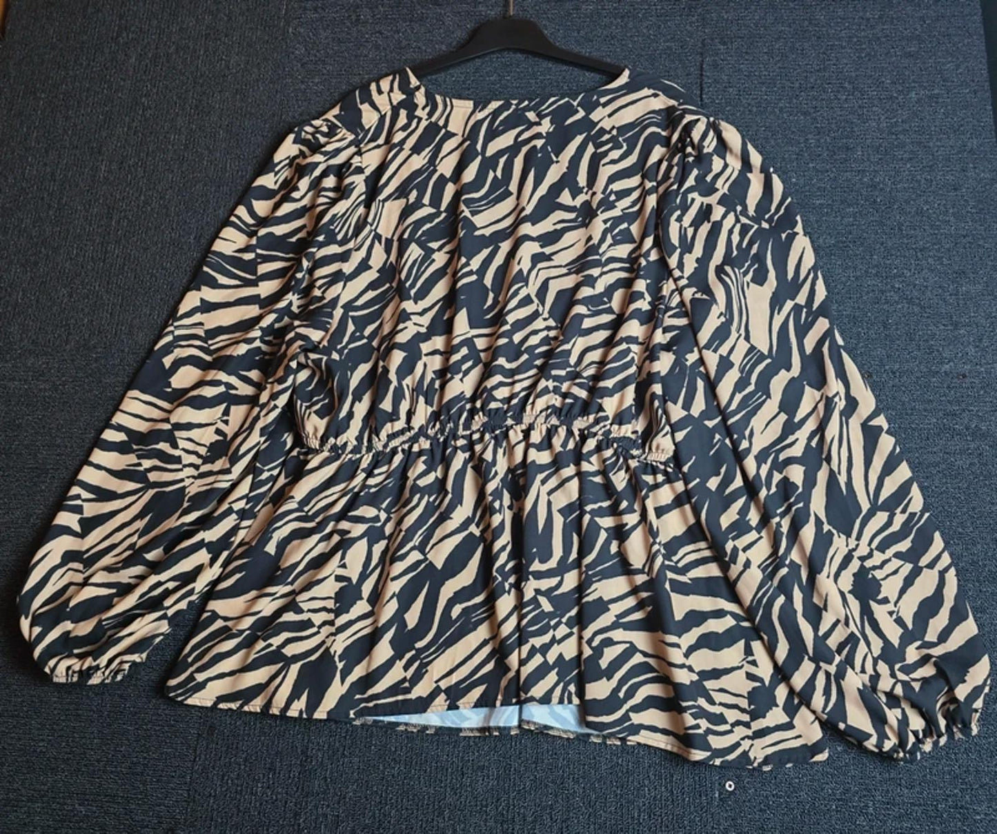 Dorothy Perkins Animal Print Wrap Top Brown Black Size 26 Peplum