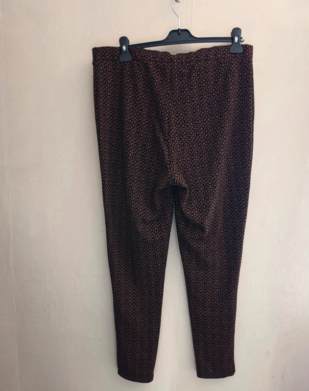 George Brown & Black Animal Print Front-Zip Skinny Trousers Size 20