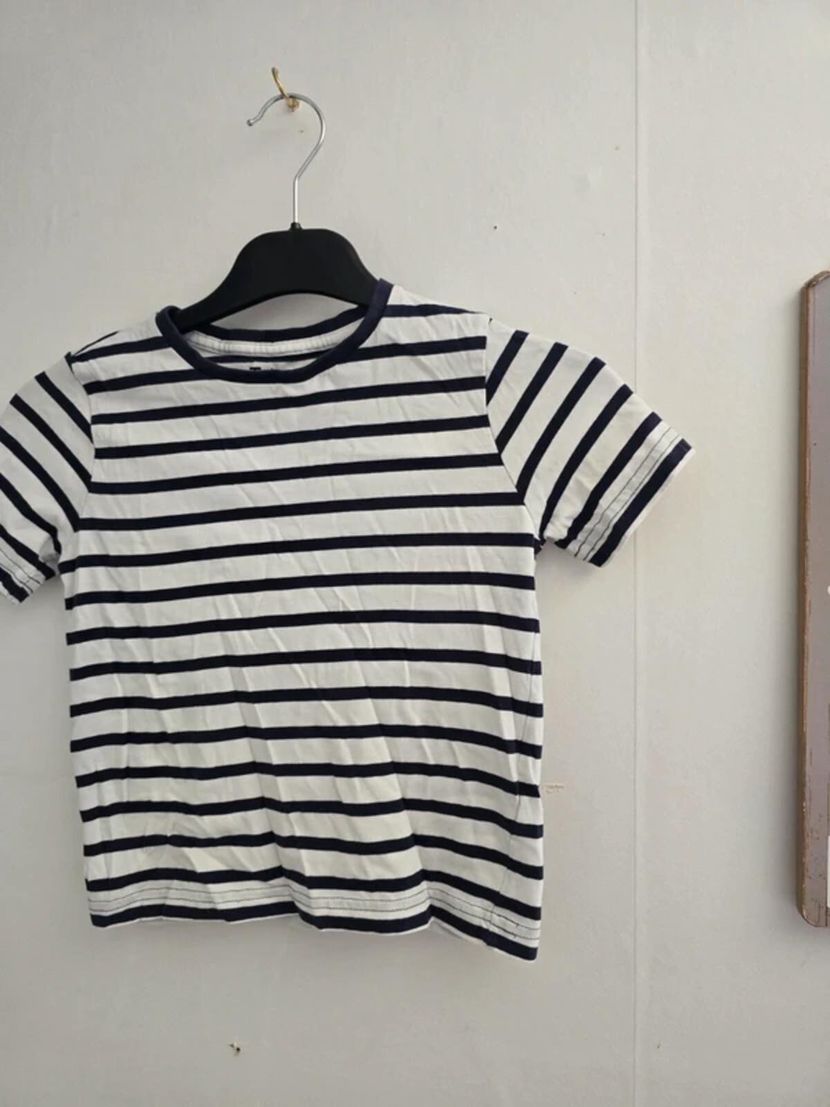 Tu Boys Navy & White Striped Cotton T-Shirt Age 4 Years