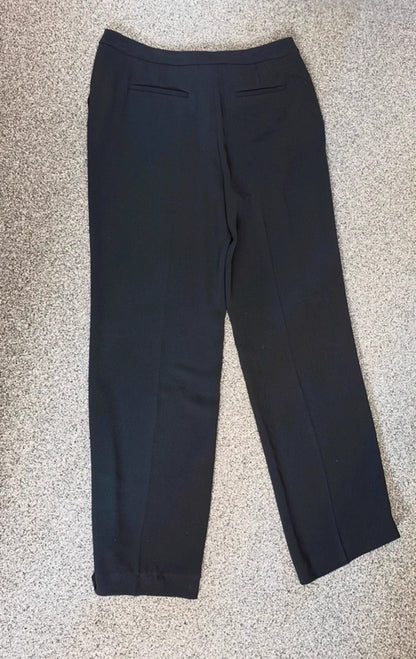 Hobbs Black High Waisted Bootcut Work Trousers Size 16
