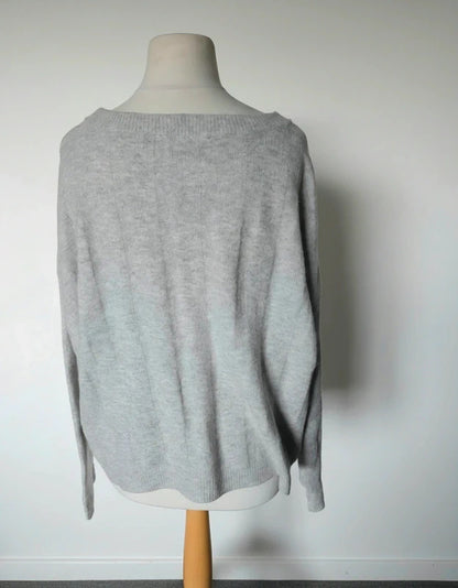 Marks & Spencer Grey Knitted Long Sleeve Relaxed Jumper Size 18