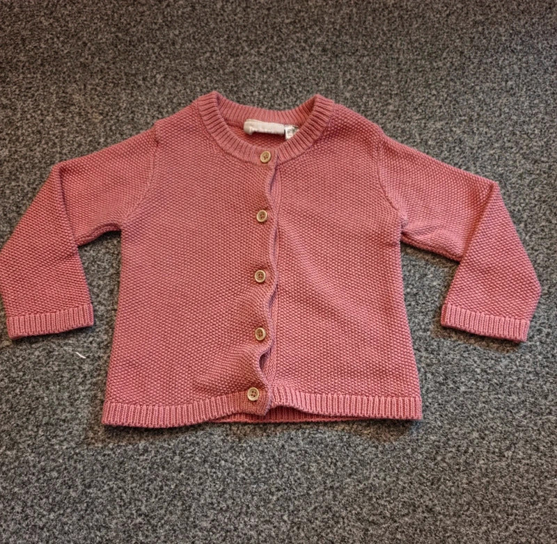 Lupilu Baby Girls Pink Knitted Button-Up Cardigan 6–12 Months