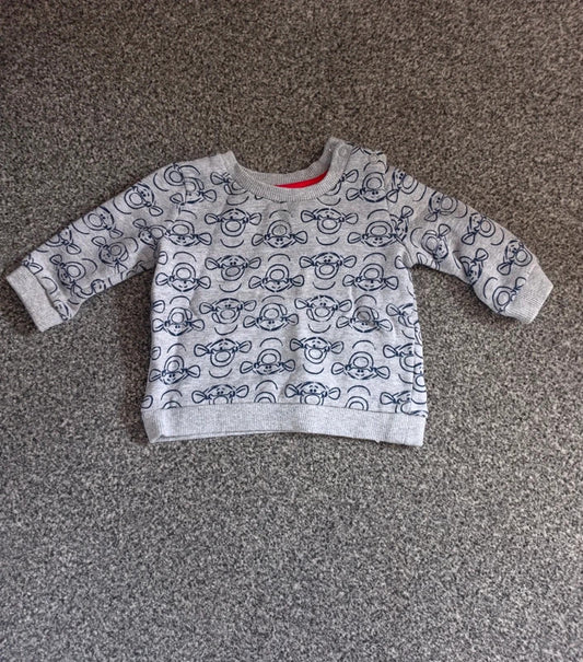George Baby Boys Grey Disney Tigger Print Sweatshirt Jumper – 3–6 Months
