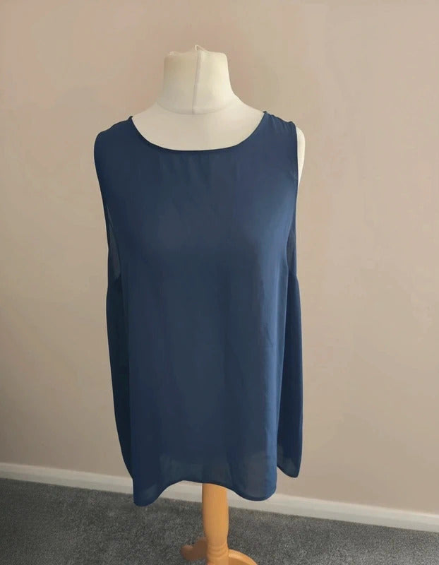Primark Navy Blue Sleeveless Cami Vest Top Size 18