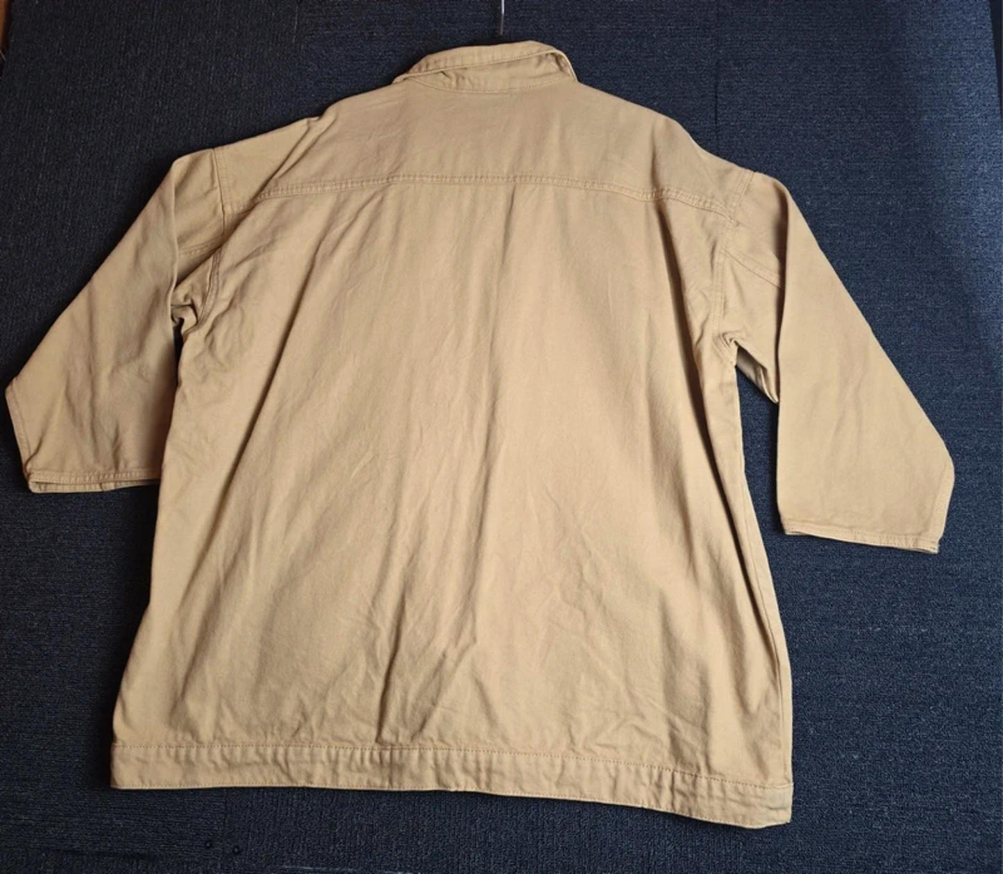 Monki Beige Oversized Jacket  M Suit Size 12/14 Cotton Button Up Patch Pockets