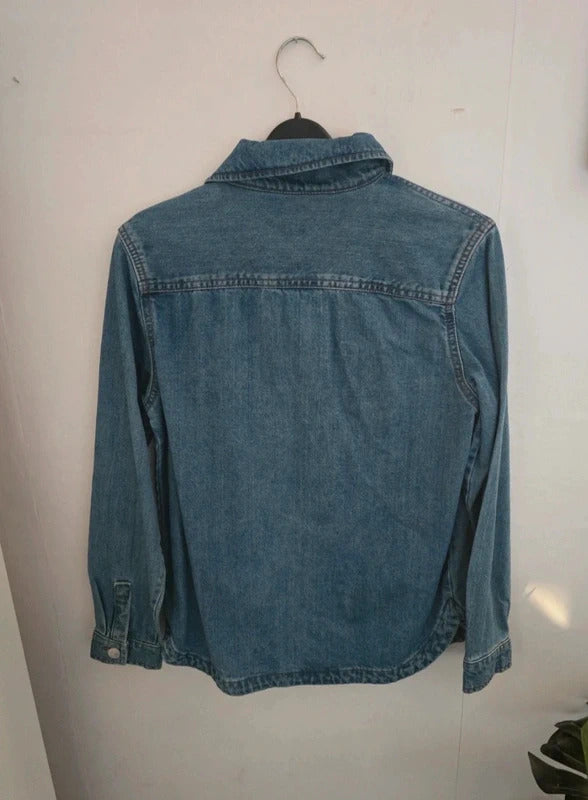 F&F Girls Oversized Blue Denim Shirt  Age 11-12 Years