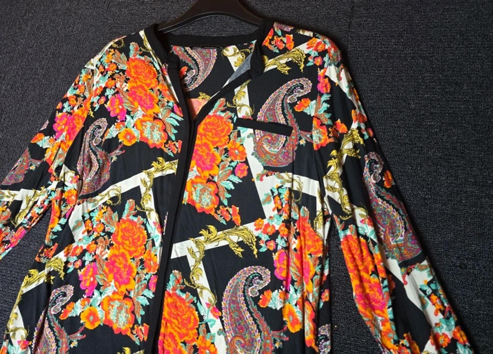 Next black multicoloured floral long sleeved blouse size 20