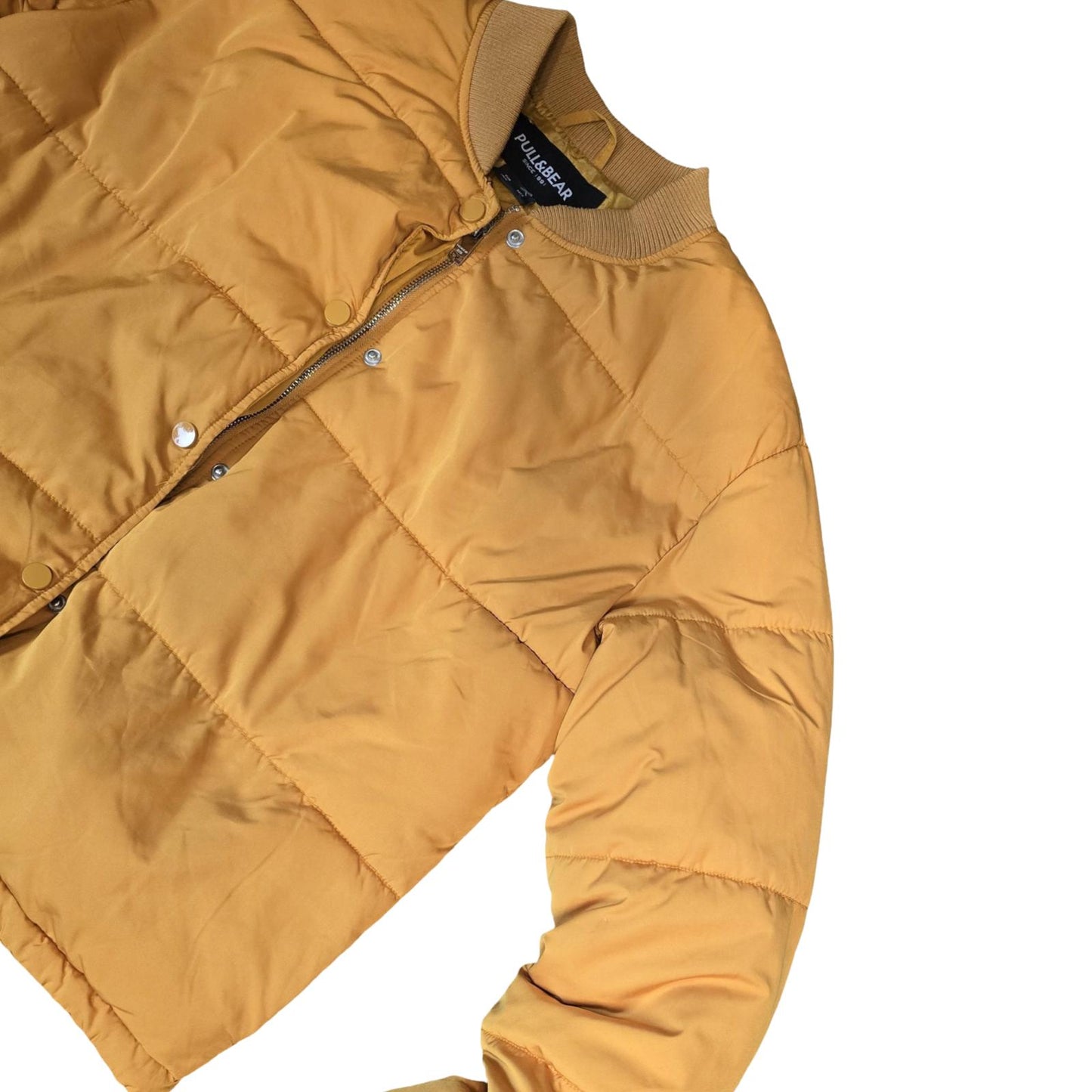Mustard Puffer Jacket M Size 10/12 Quilted Causal Pull & Bear