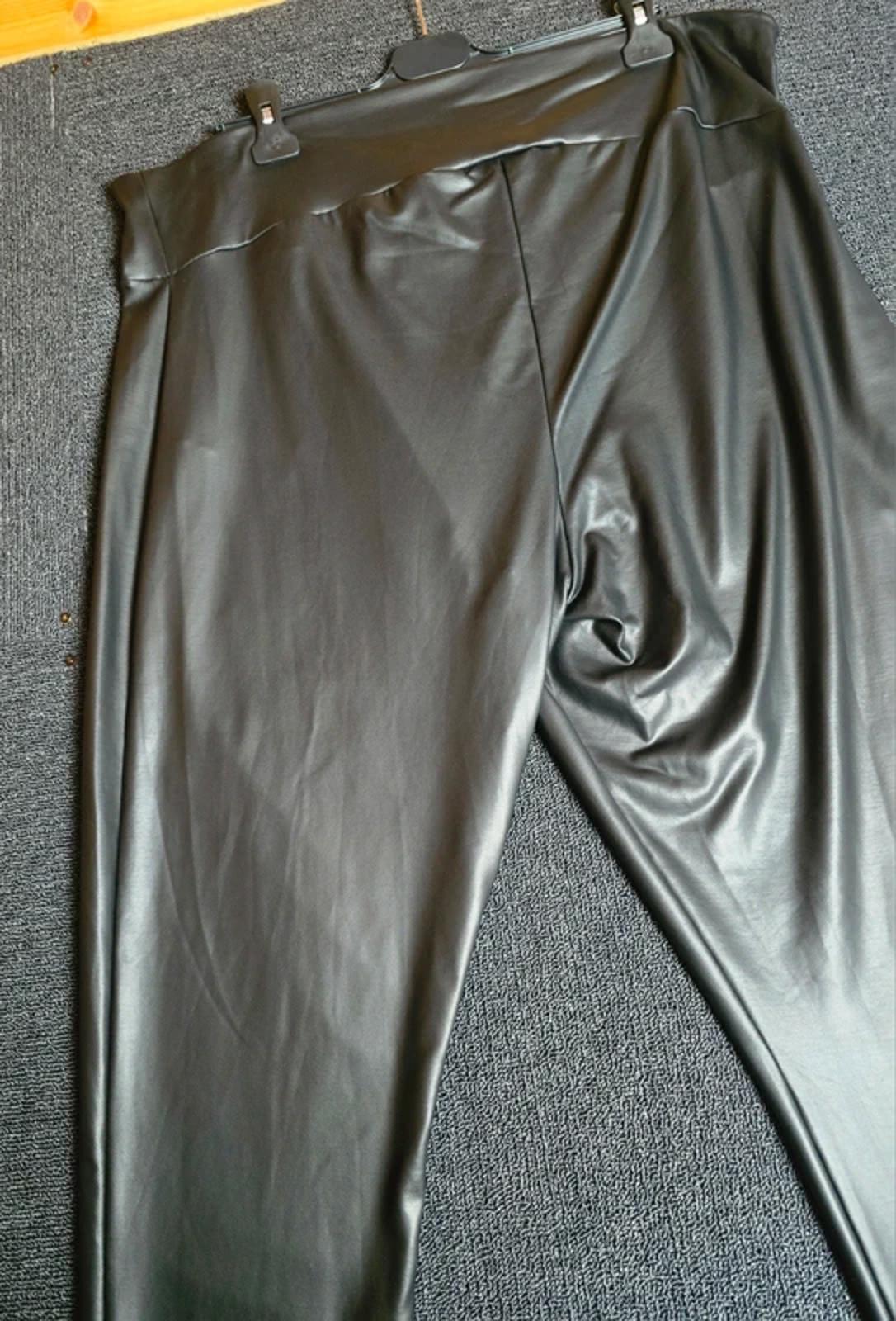 Live Unlimited Black Faux Leather Leggings Size UK 28 High Waist PVC Look