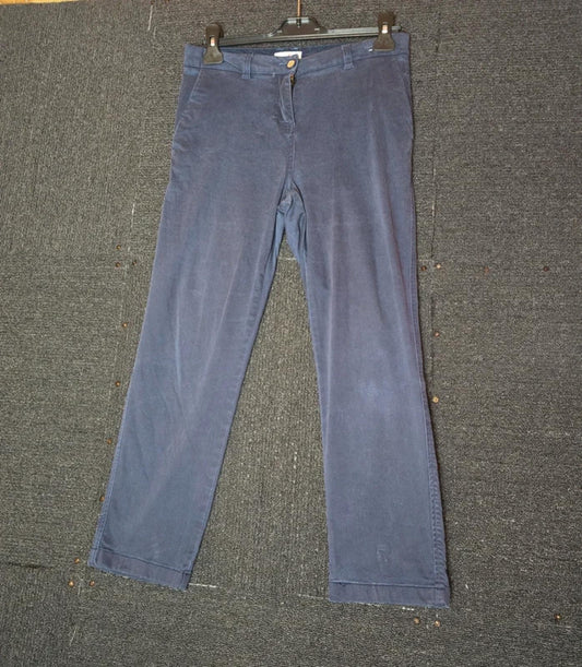 Joules navy ankle cropped chino trousers pockets size 10