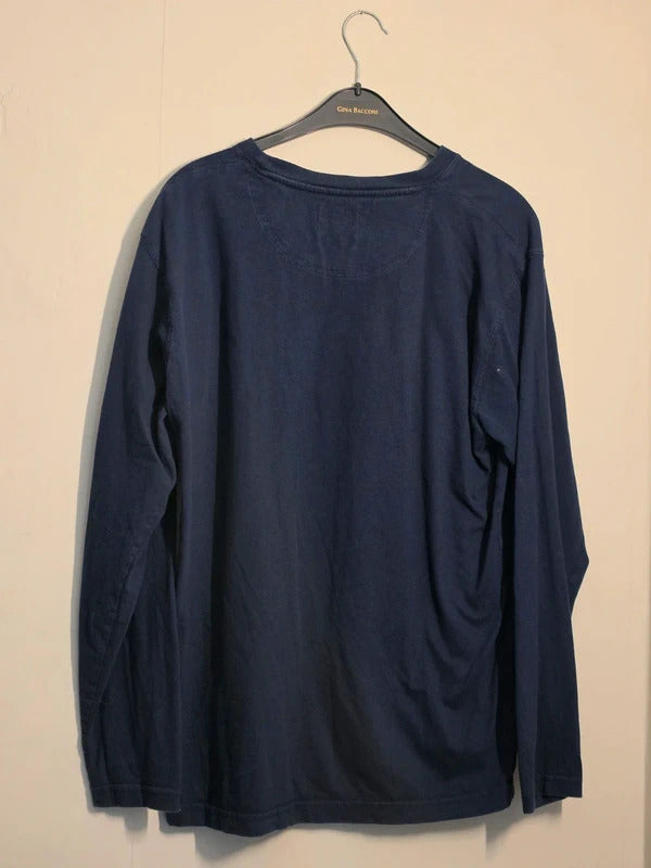 Jeff & Co Union Mens Navy Blue Long Sleeve Cotton T-Shirt Size L