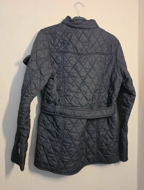 FieldFox Black Quilted Belted Country Jacket with Fleece Lining – Size Medium