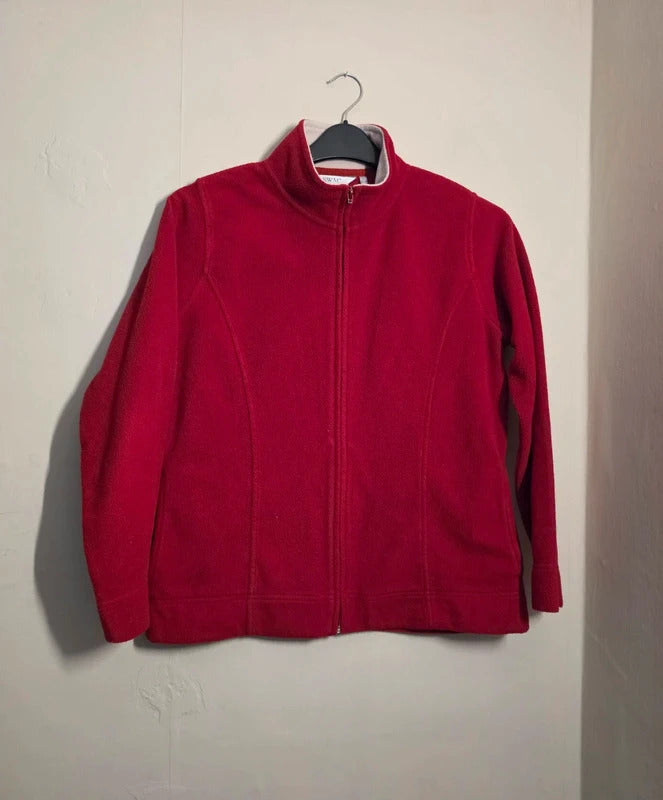 EWM Red Full Zip Fleece Jacket – Women's Size 14–16