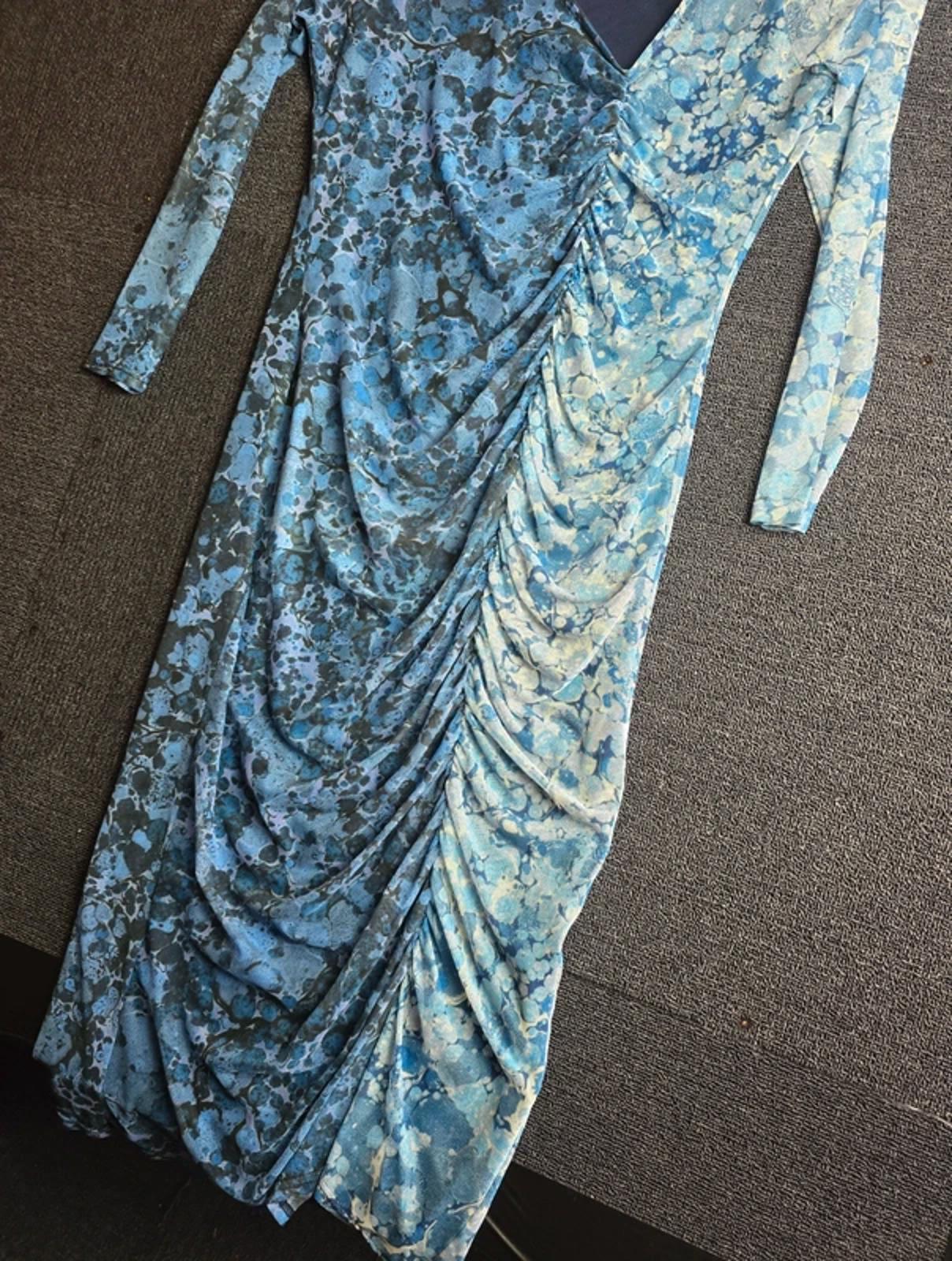 Warehouse Petite Dress Blue Size 14 Bodycon Midi Weekend