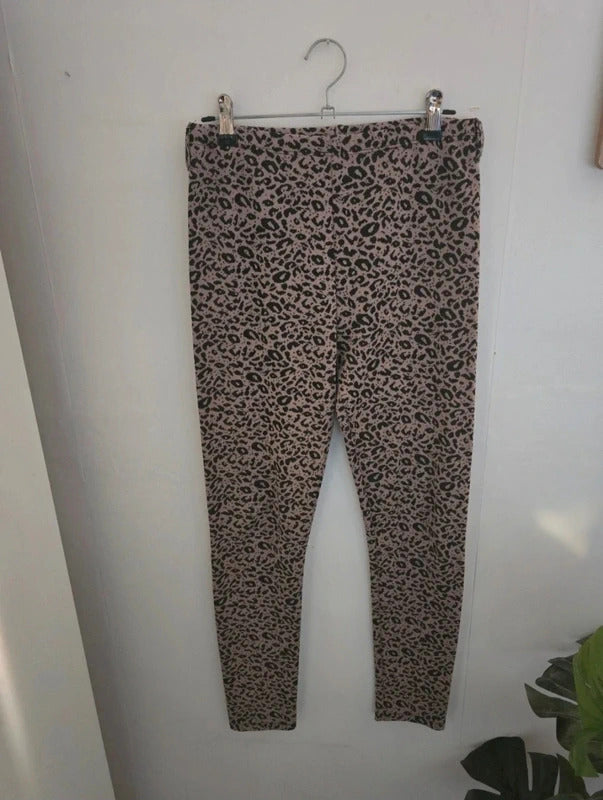 Matalan Girls Brown Animal Print Leggings Age 12-13years