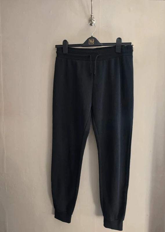 Primark Black High-Waisted Cuffed Jogging Bottoms Size 10-12
