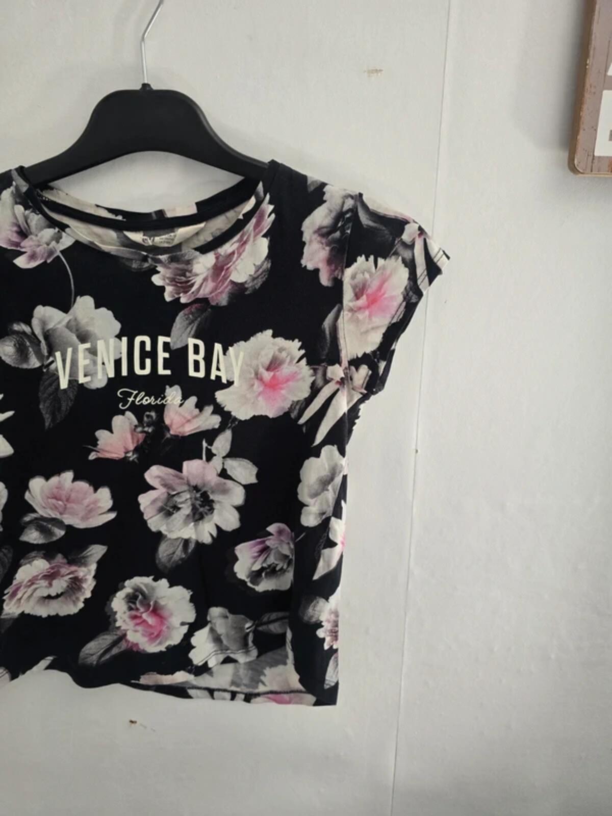 H&M Girls "Venice Bay" Floral Cotton Tee Age 8-10