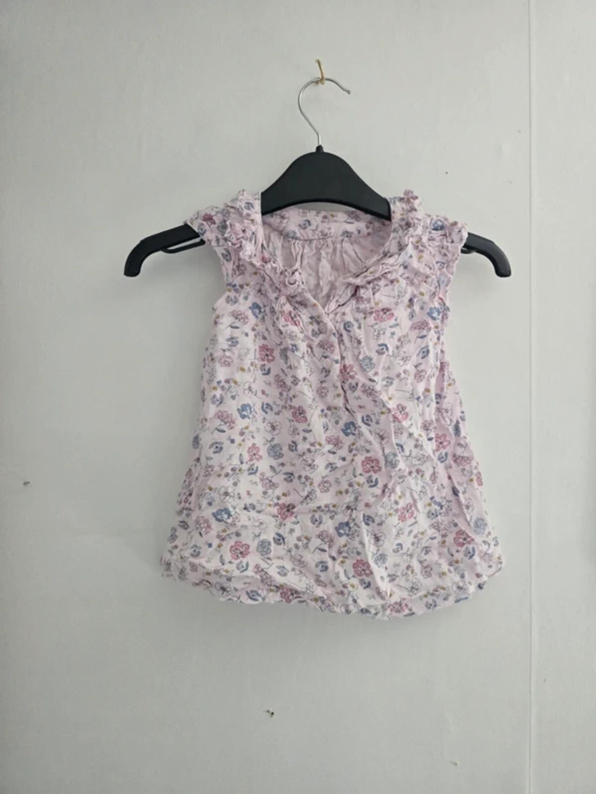 Matalan Girls Pink Floral Viscose Dress 9-12 Months