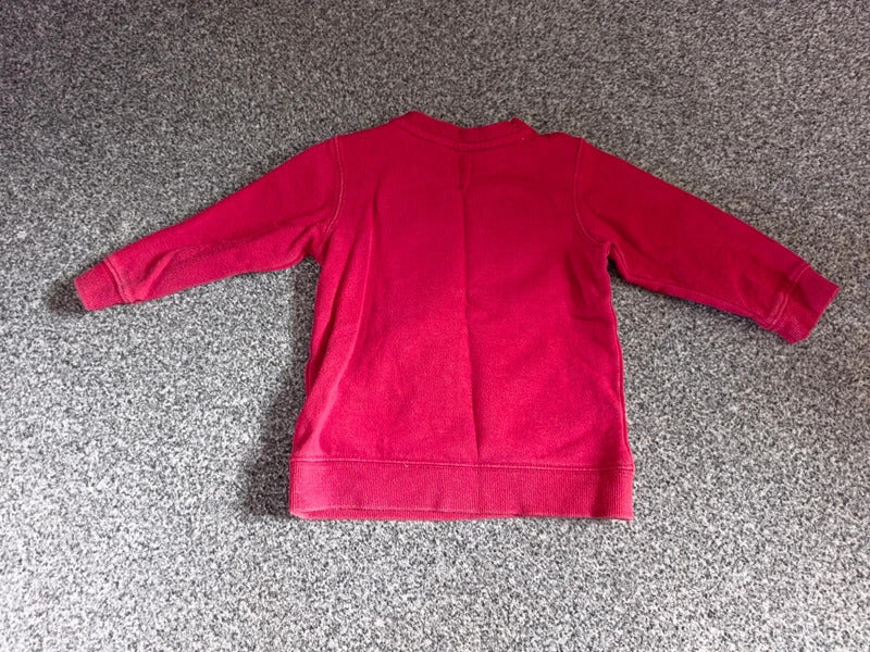 H&M Disney Baby Girls Red Minnie Mouse Glitter Bow Sweatshirt Jumper 9-12 Months