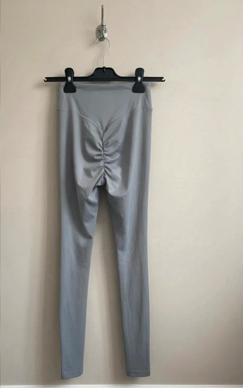 Gymshark Light Grey Ruched Scrunch Bum Gym Leggings S Size 8-10